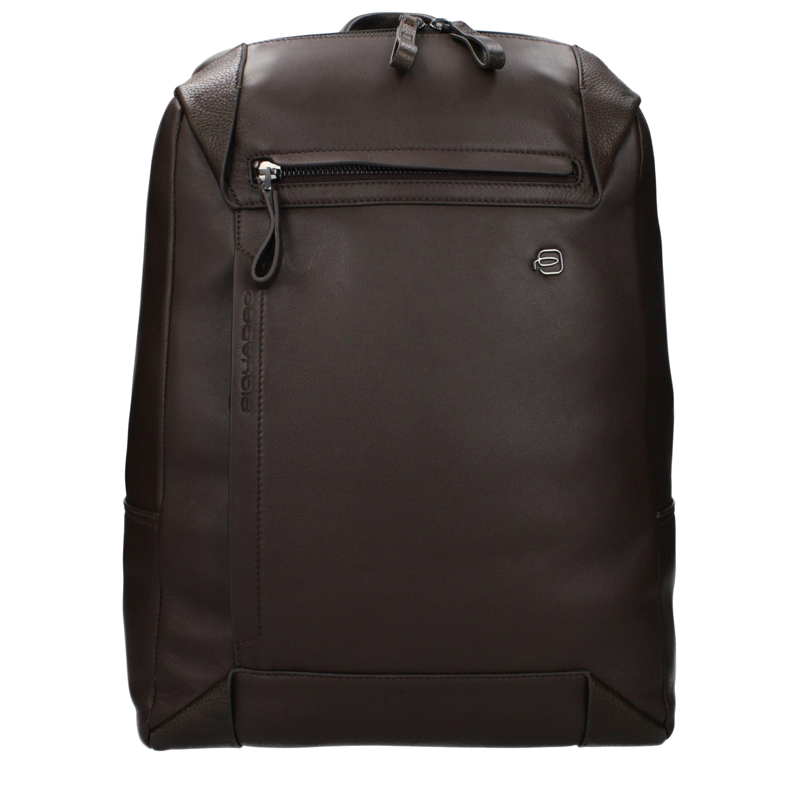 Piquadro Sac à dos cuir marron, compartiment PC, effet vintage