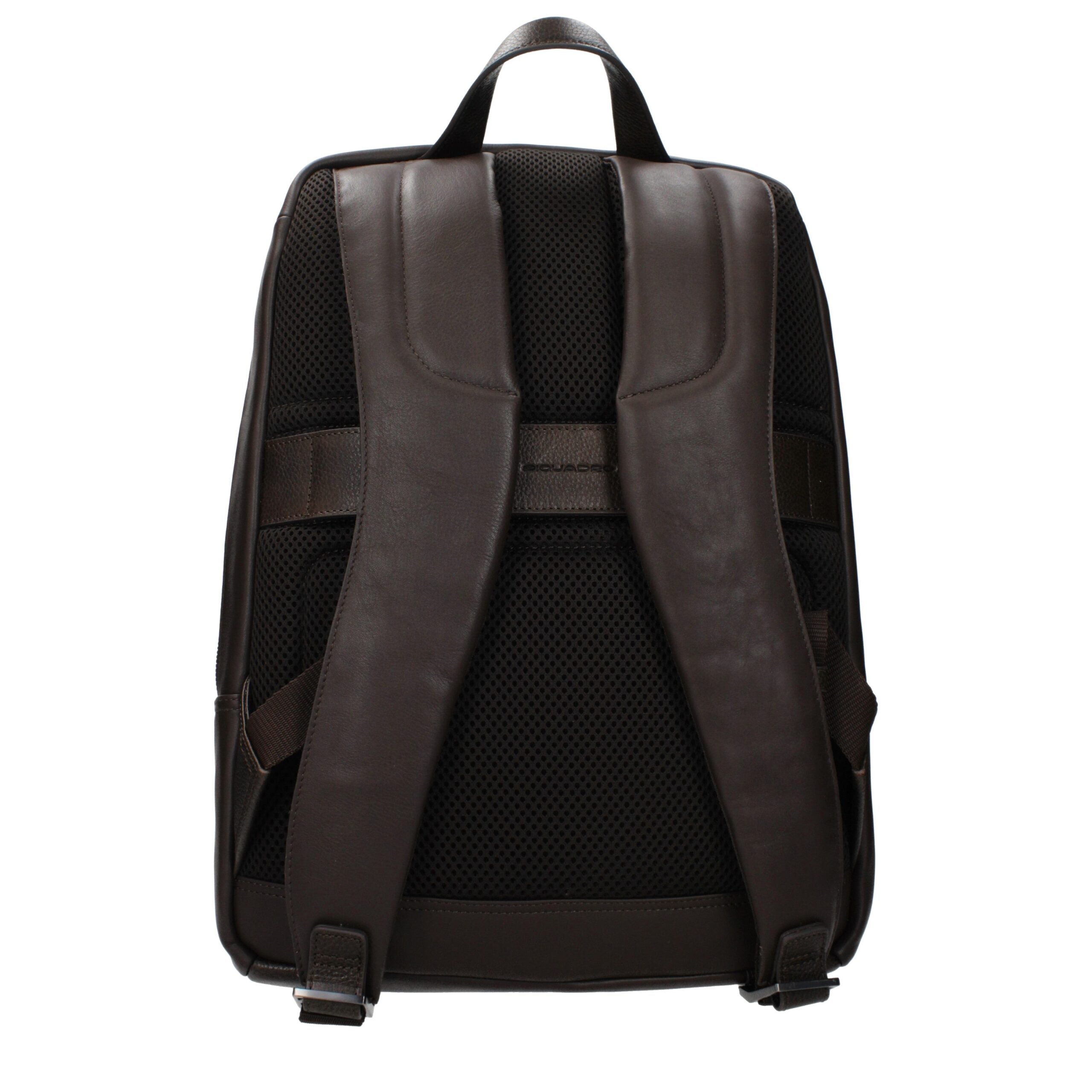 Piquadro Sac à dos cuir marron, compartiment PC, effet vintage