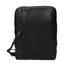 Piquadro Sacoche bandoulière cuir noir, logo frontal, effet vintage
